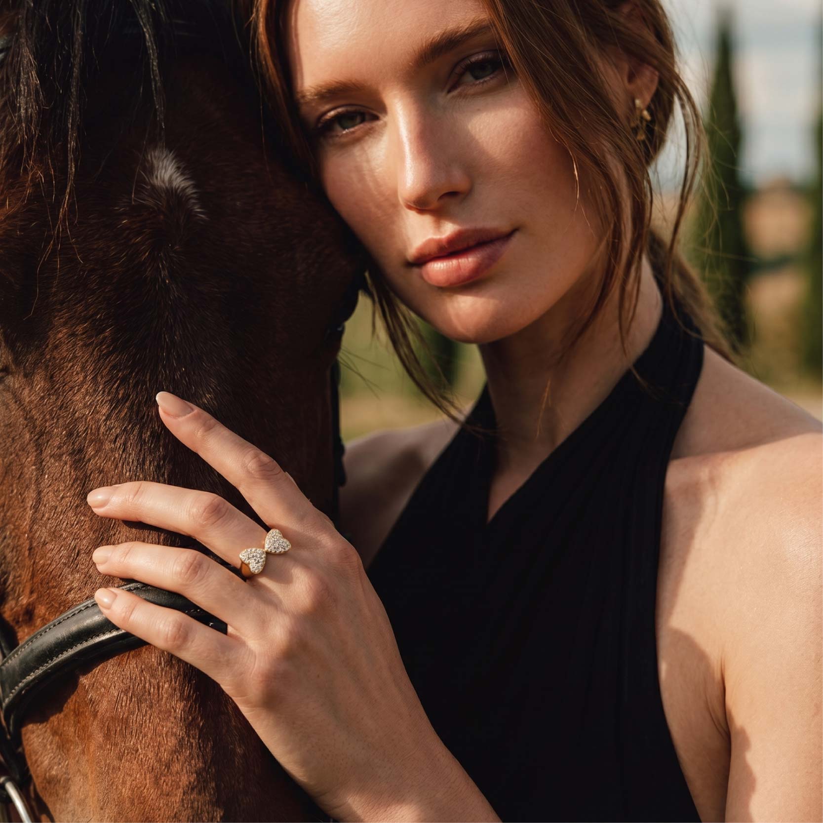 Double Heart Full-Set Ring
