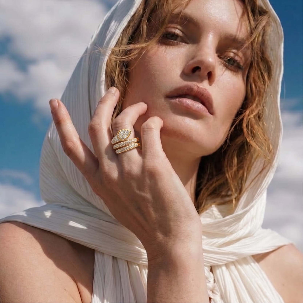Pavé Snake Wrap Ring