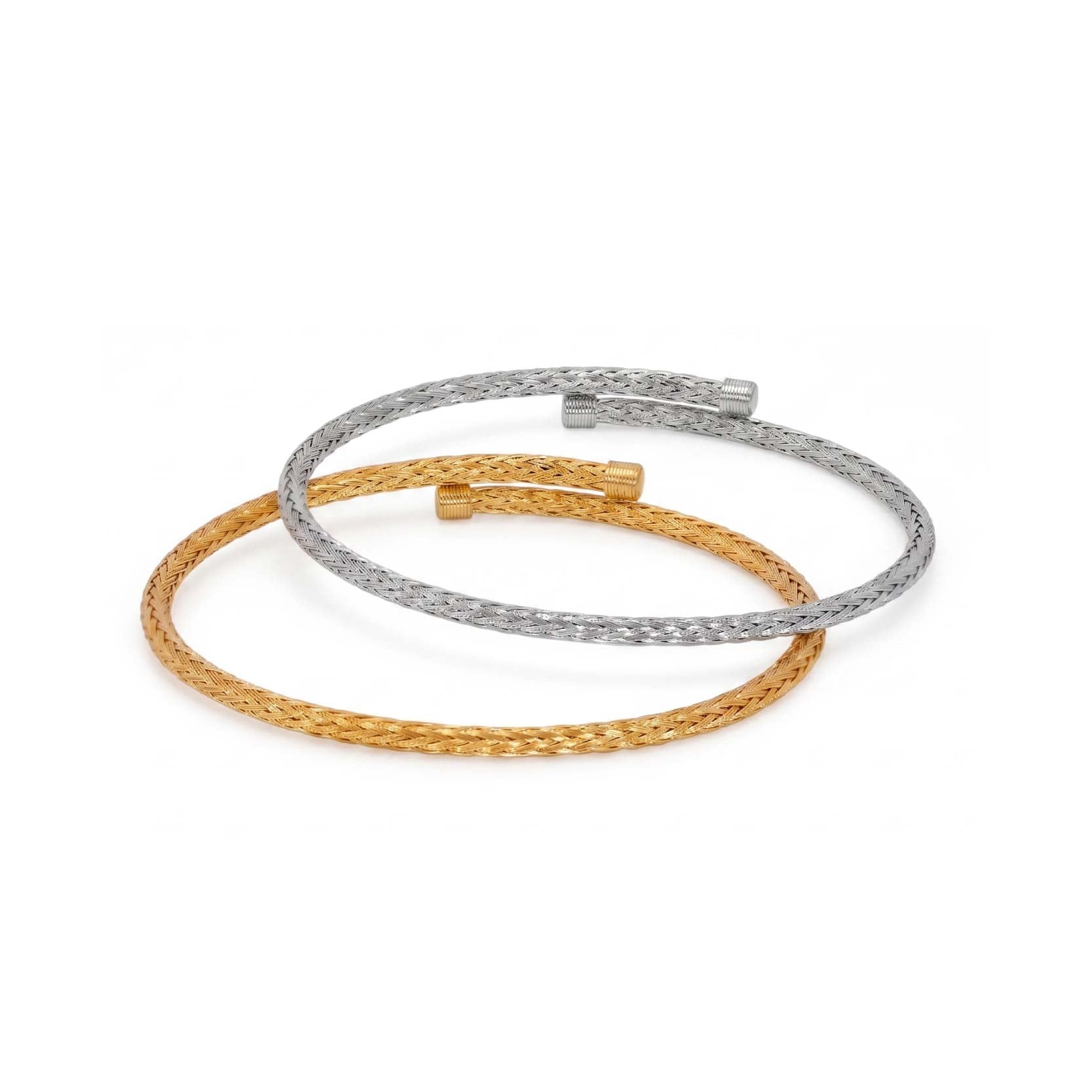 Italian Woven Open Cuff Bangle