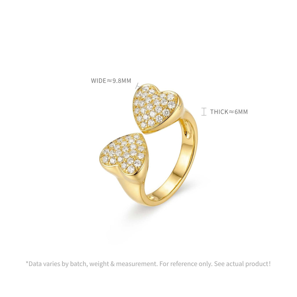 Double Heart Full-Set Ring