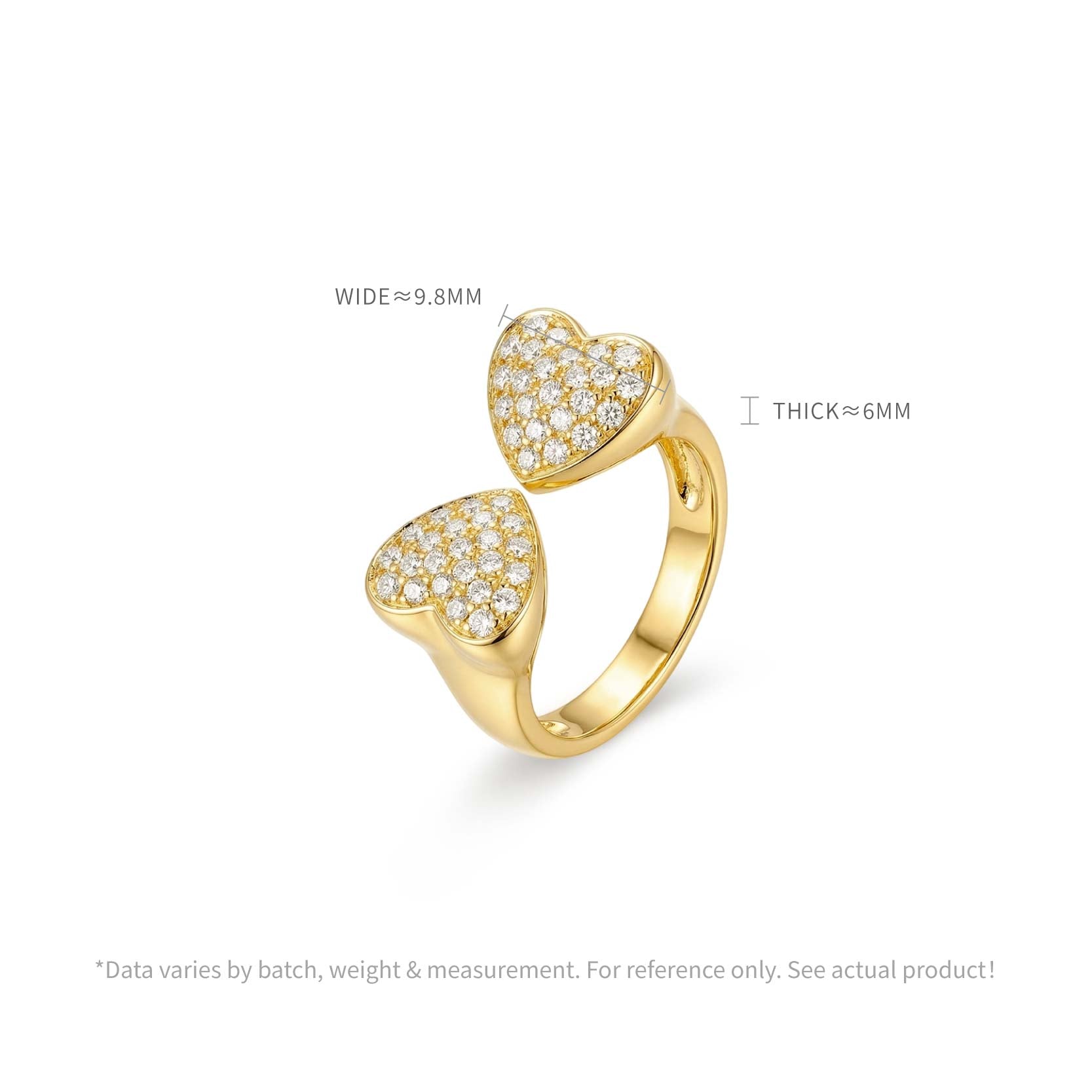 Double Heart Full-Set Ring