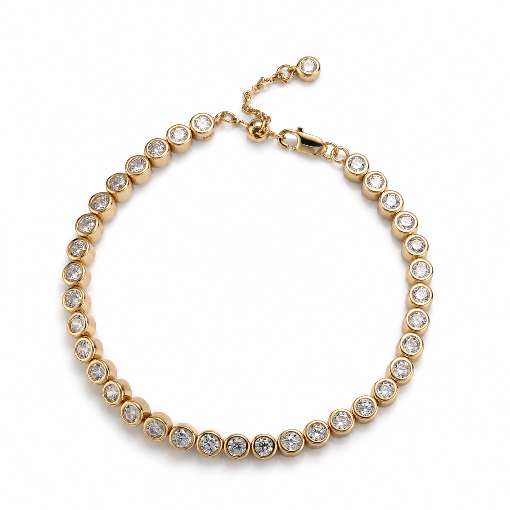 Bezel-Set Tennis Bracelet