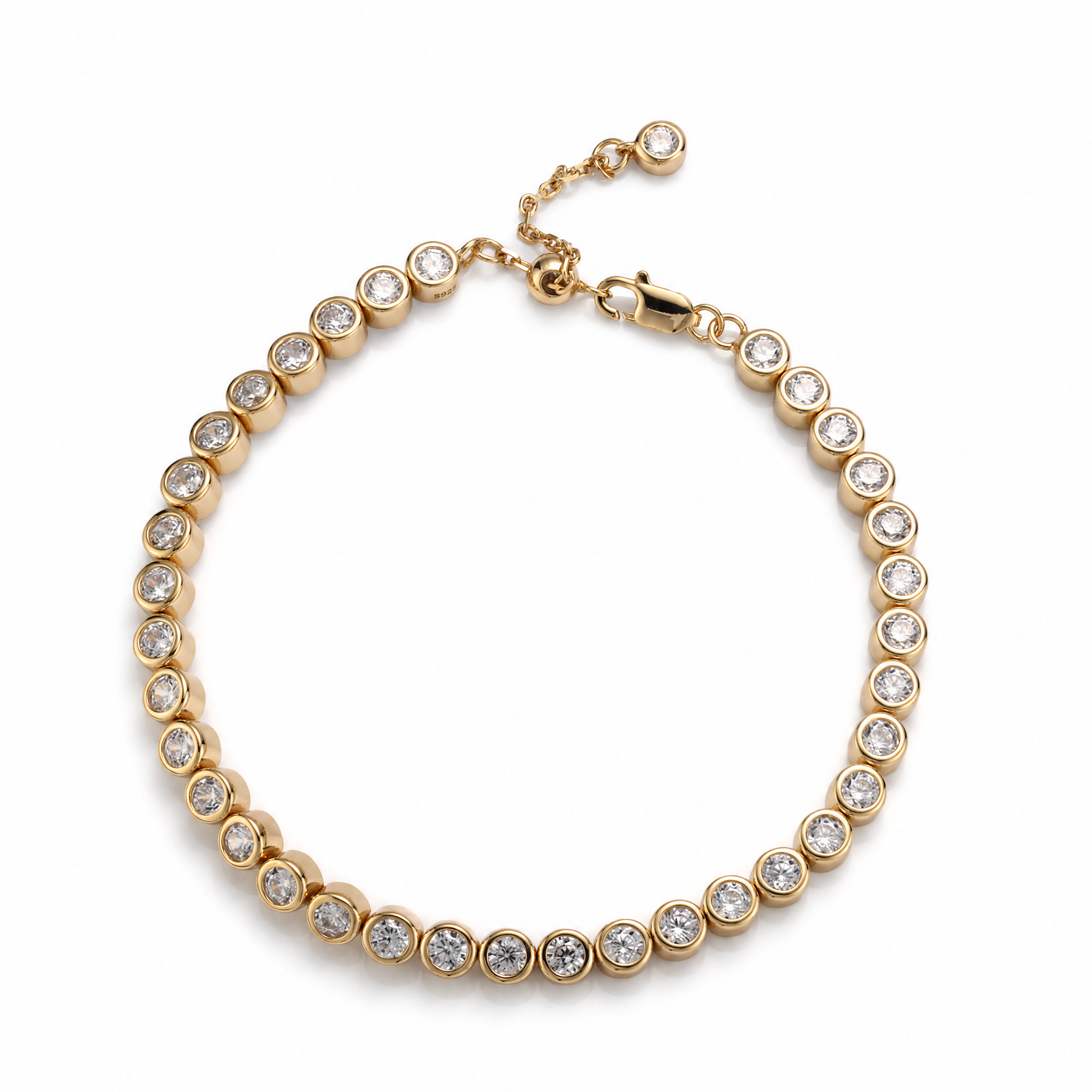 Bezel-Set Tennis Bracelet