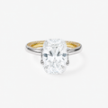 CZ Oval Pave Two-Tone Band Ring