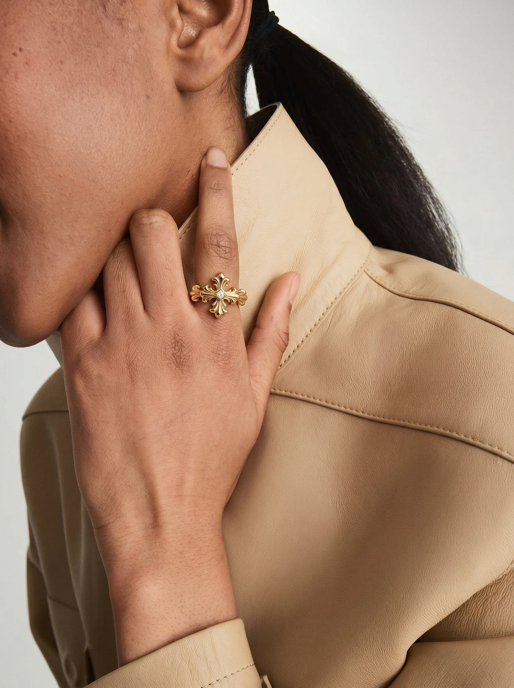 CZ Fleur-de-Lis Statement Ring