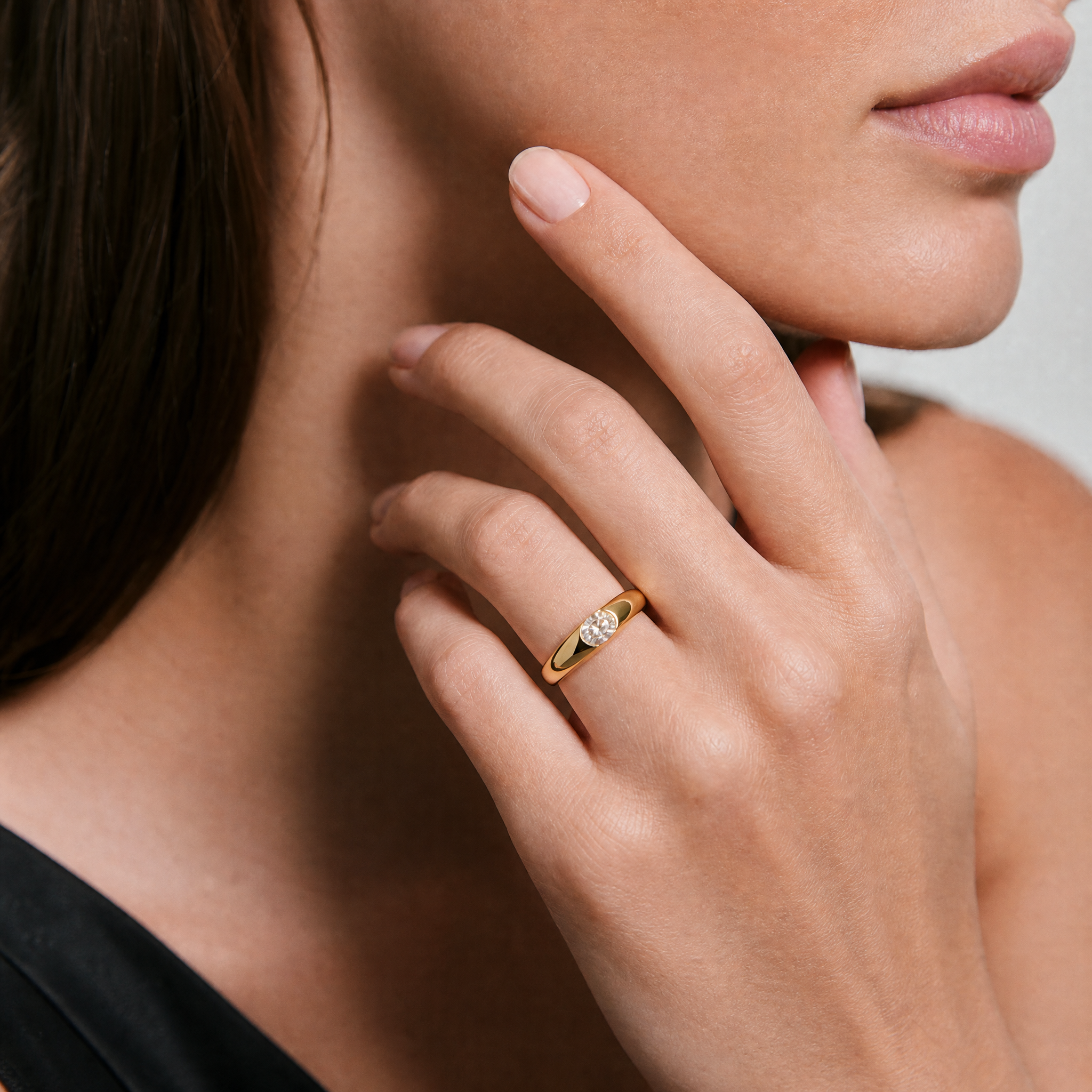 CZ Oval Solitaire Ring
