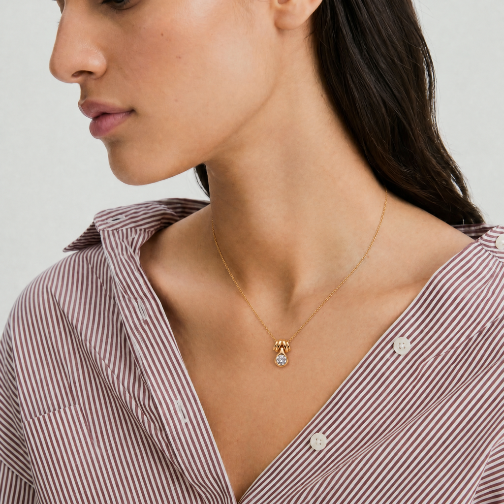 Rope Knot Bezel Drop Pendants