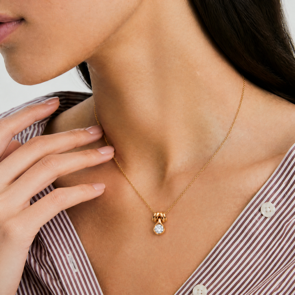 Rope Knot Bezel Drop Pendants