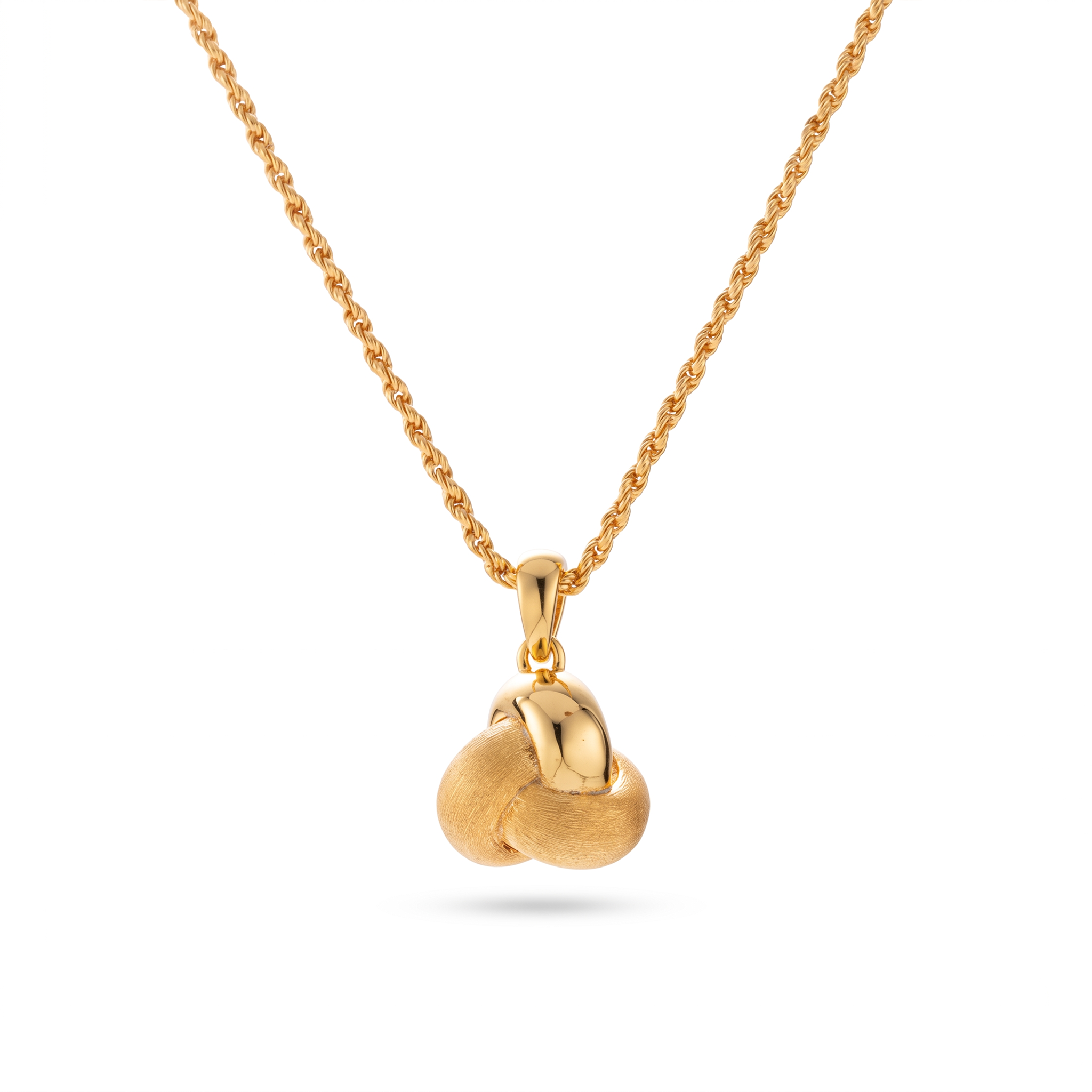 Two-Tone Knot Pendant Necklace