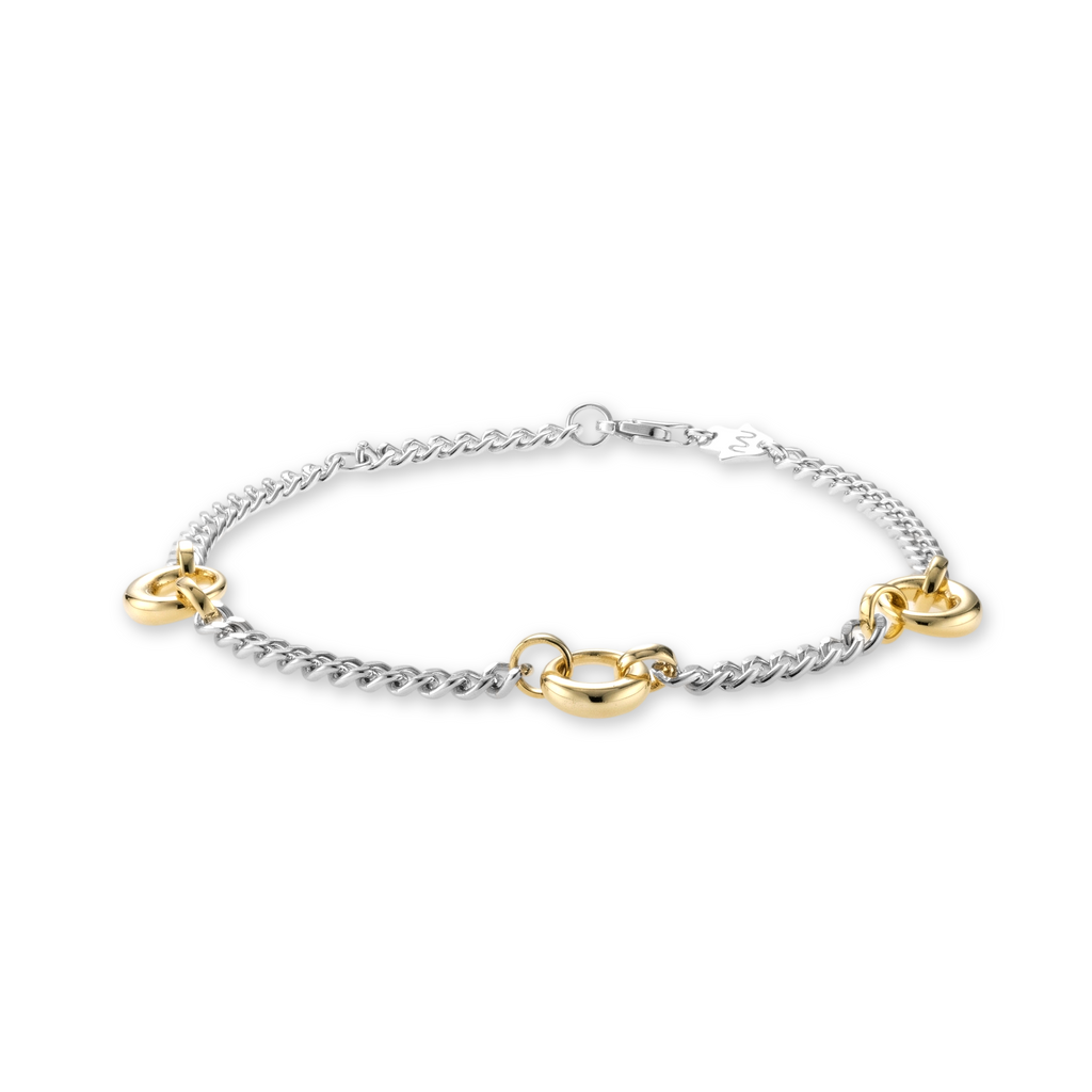 Gold Circle Charm Cuban Bracelet