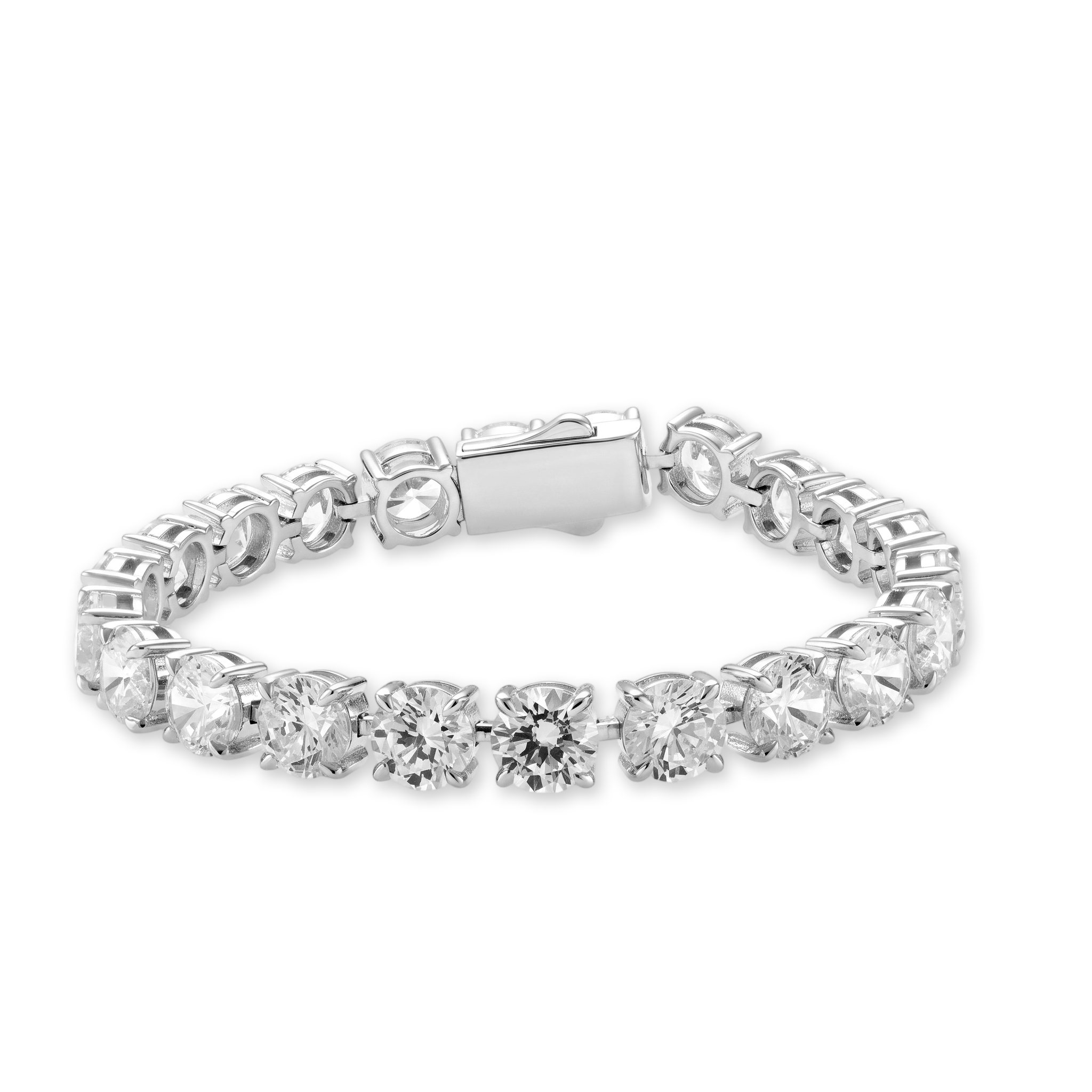 Large Round Pavé Tennis Bracelet