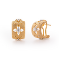 Brushed Florentine Cross Huggie Earrings