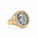Greek Meander Two-Tone Band Ring