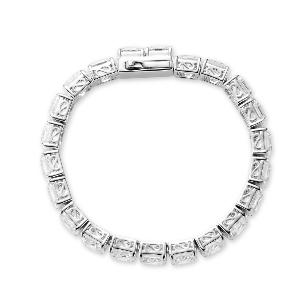 Large Asscher Pavé Tennis Bracelet