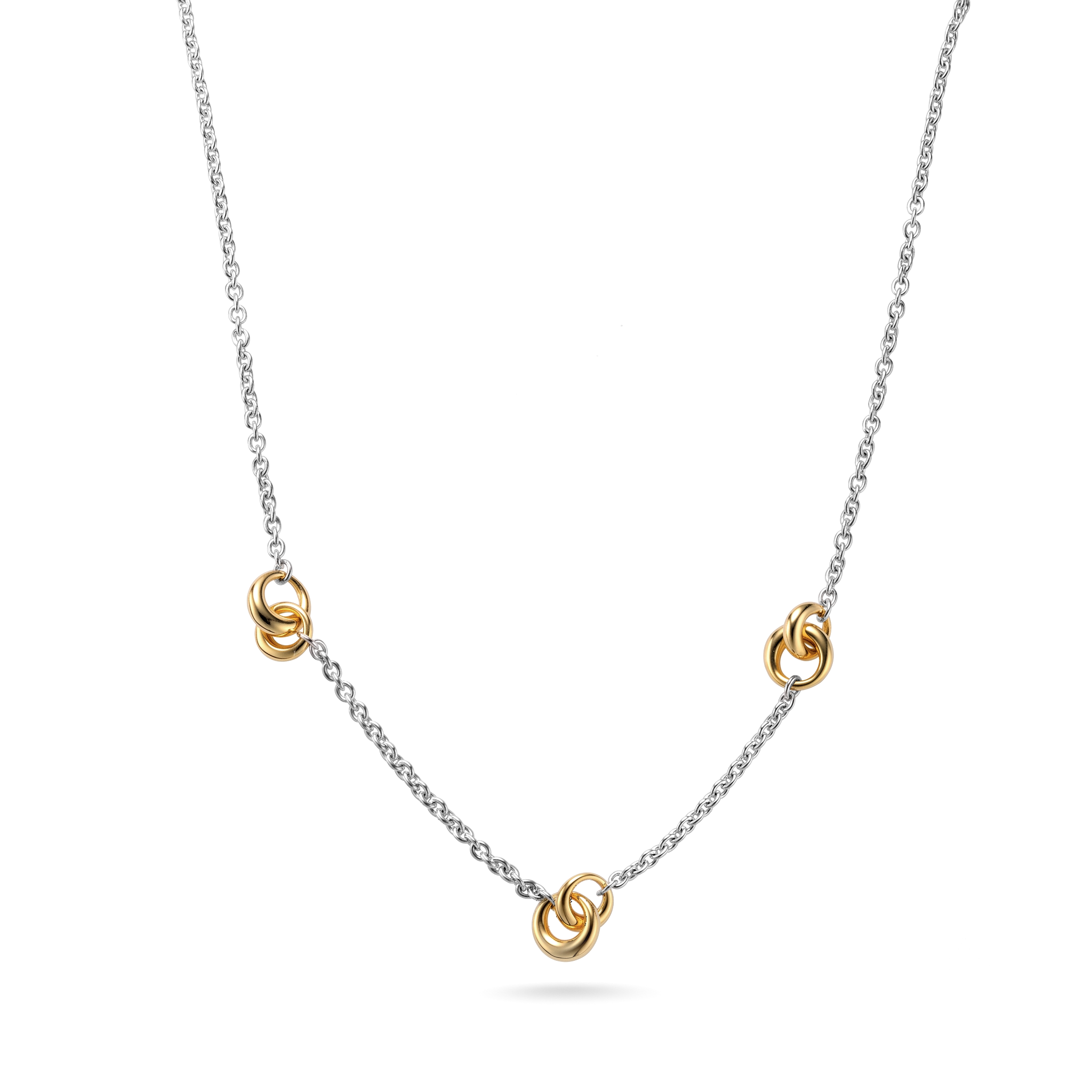Triple Love Knot Station Necklace