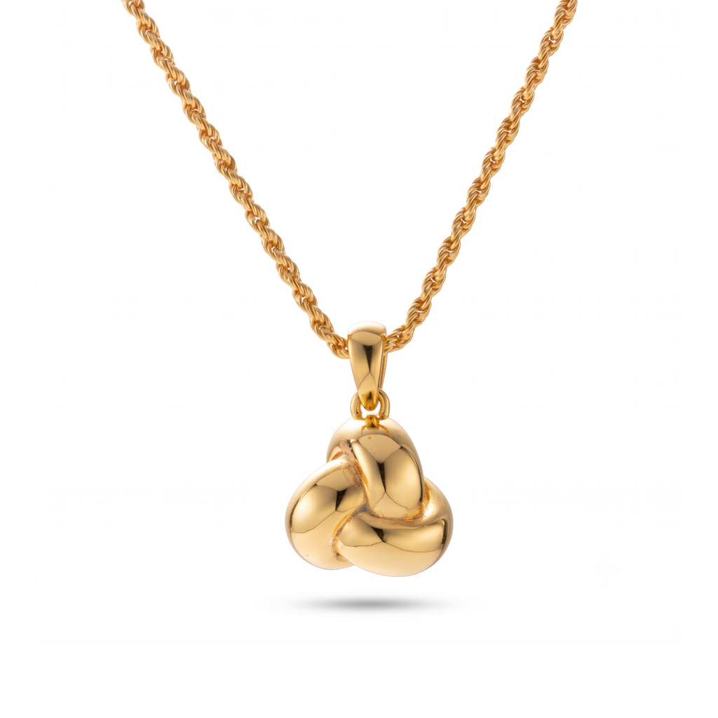 Polished Rope Chain Knot Ball Necklace