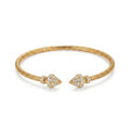 Snake Texture Cone CZ Open Bracelet