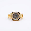 Wheat Braid CZ Cube Open Ring