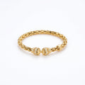 Wheat Weave CZ Open Bracelet