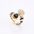 Sapphire Heart CZ Open Ring