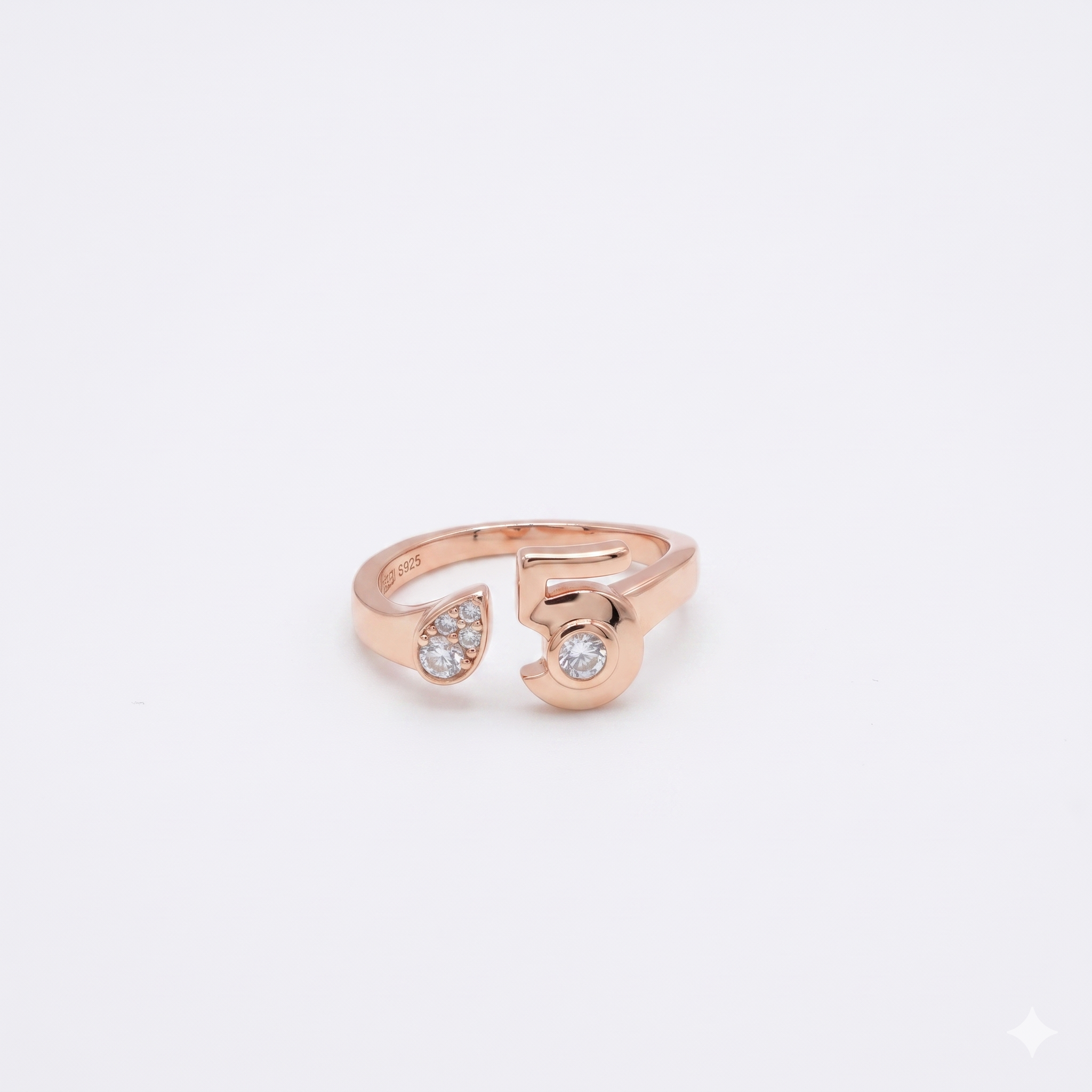 Geometric Cube CZ Open Ring