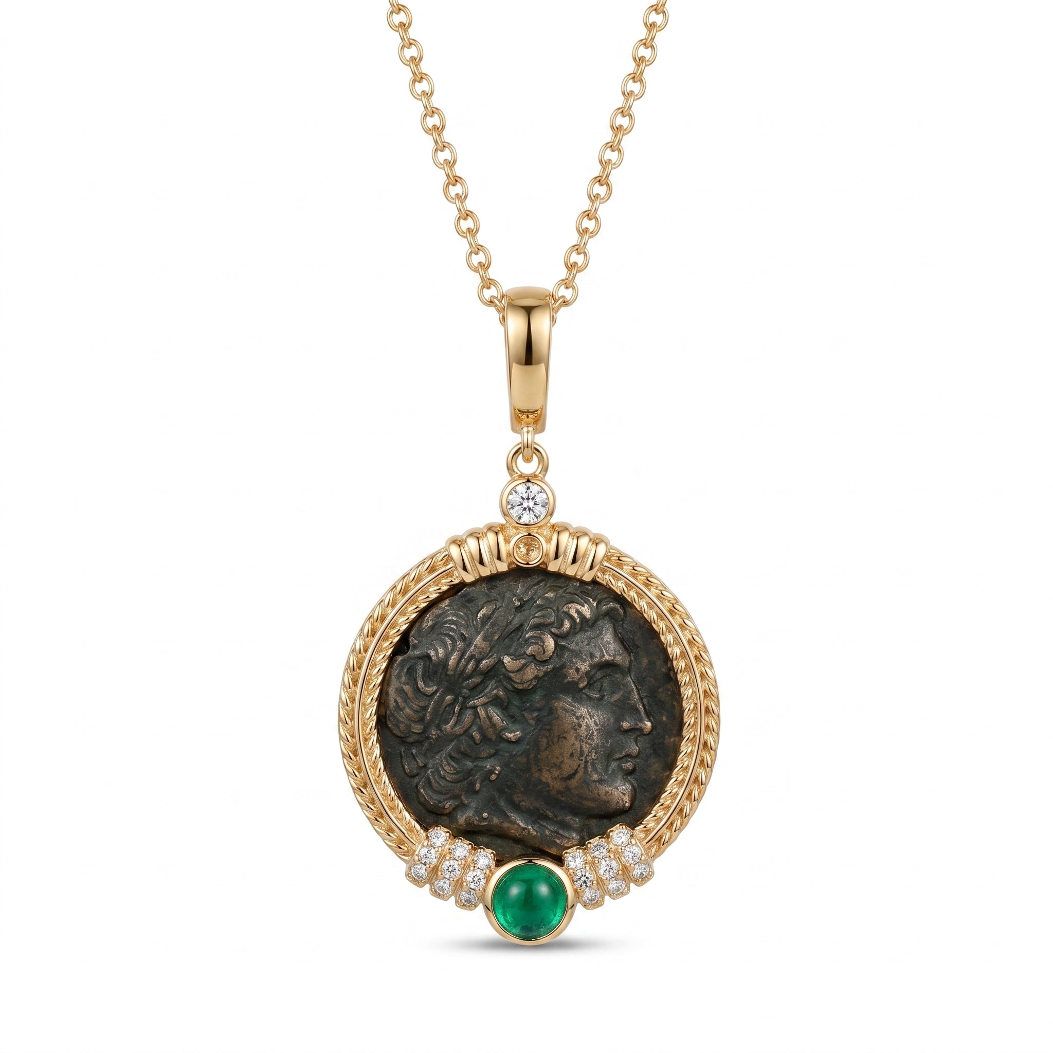 Hercules Ancient Coin Pendant Necklace