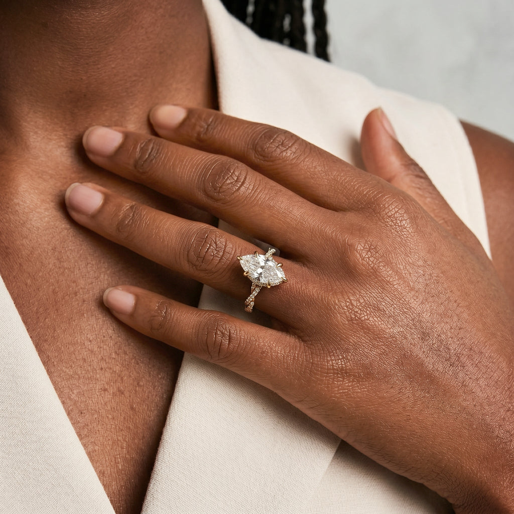 CZ Marquise Full-Pave Ring