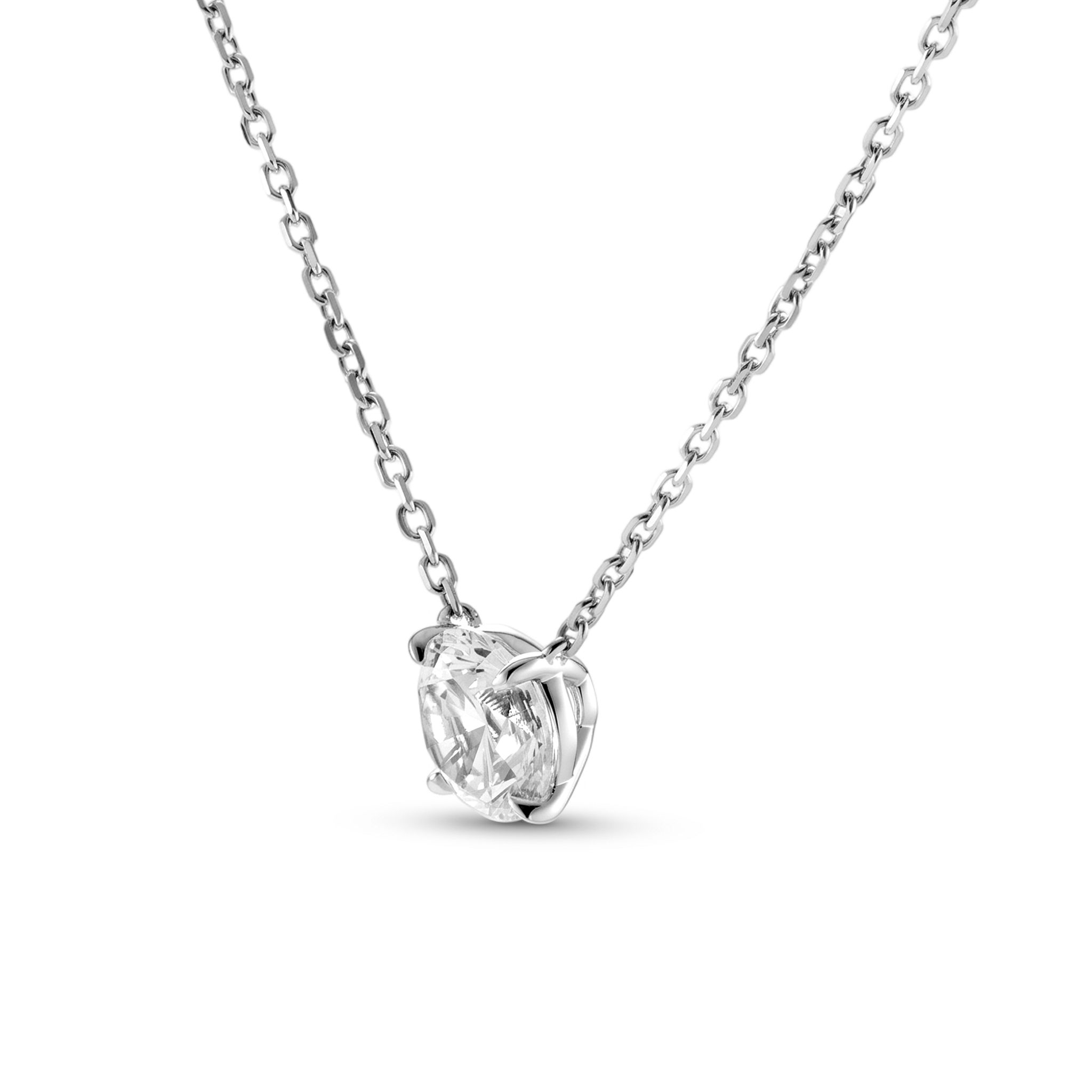 Floating Solitaire Pendant Necklace