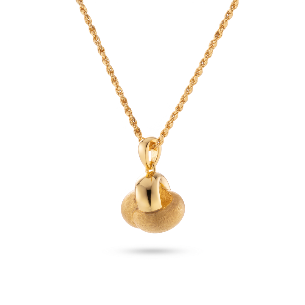 Two-Tone Knot Pendant Necklace