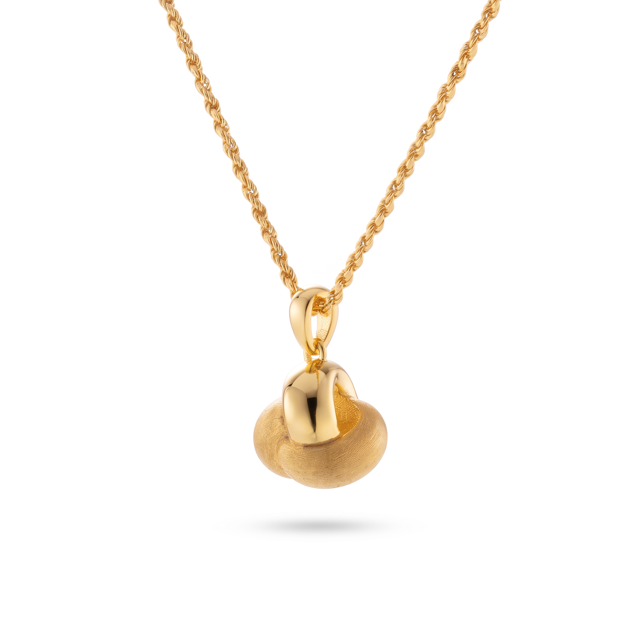 Two-Tone Knot Pendant Necklace