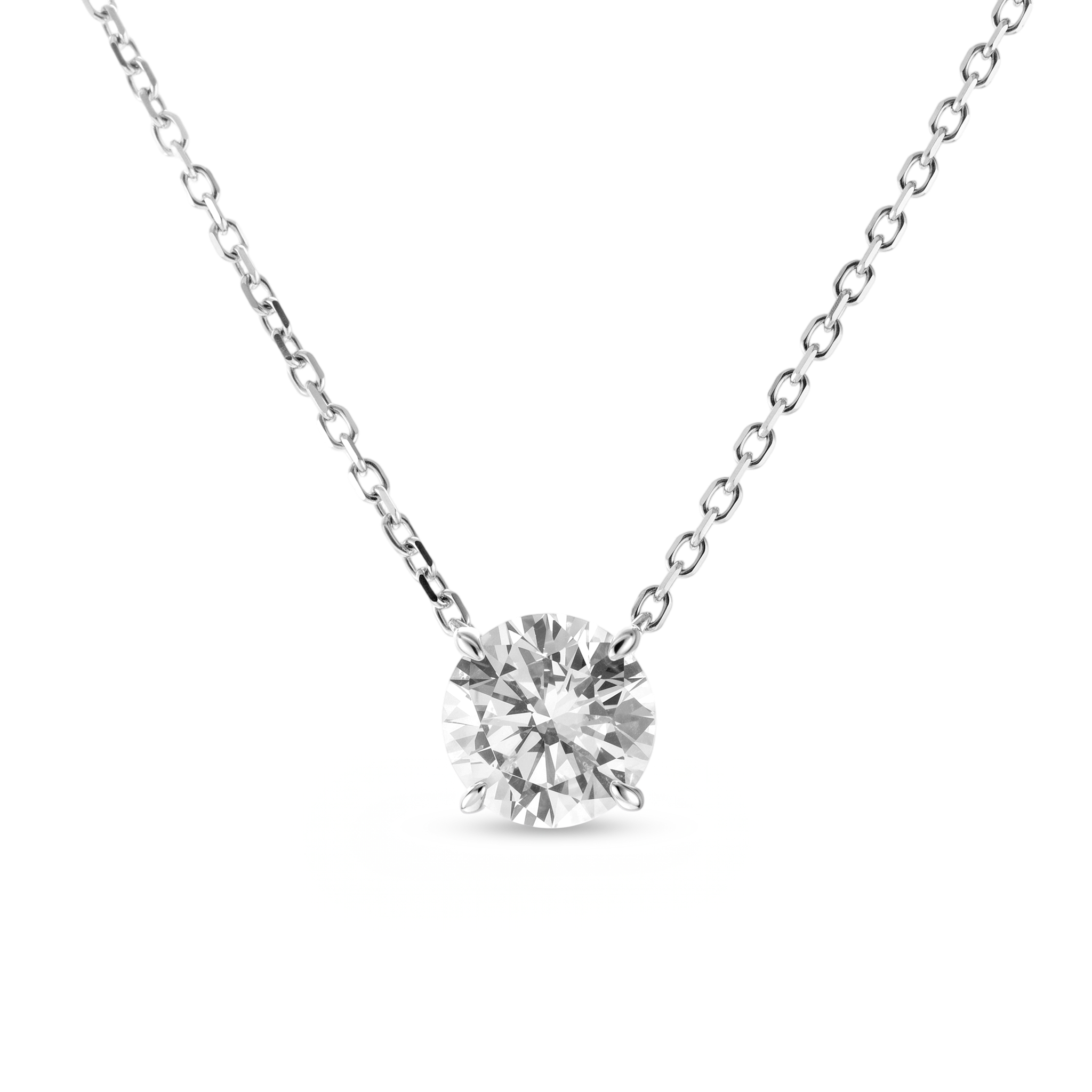 Floating Solitaire Pendant Necklace