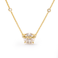 Round Solitaire Station Necklace
