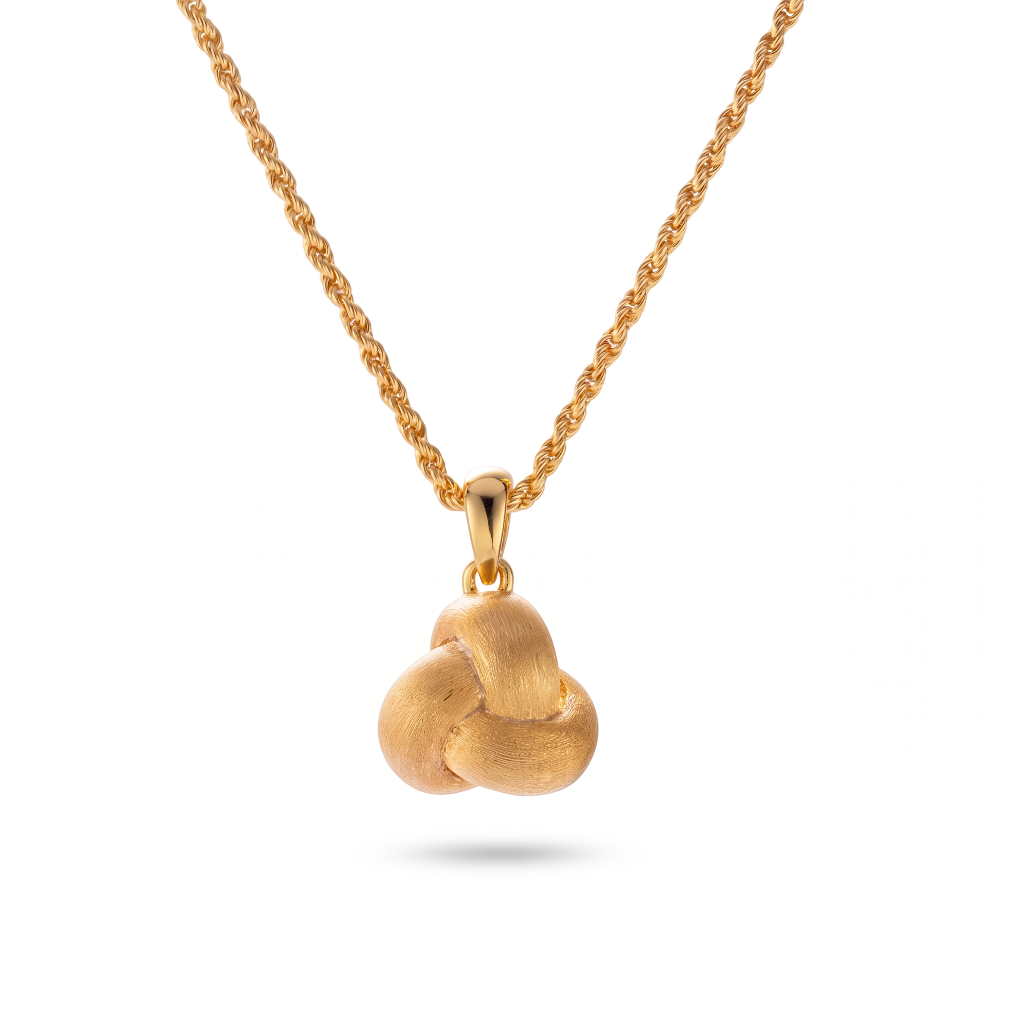 Brushed Love Knot Rope Chain Necklace